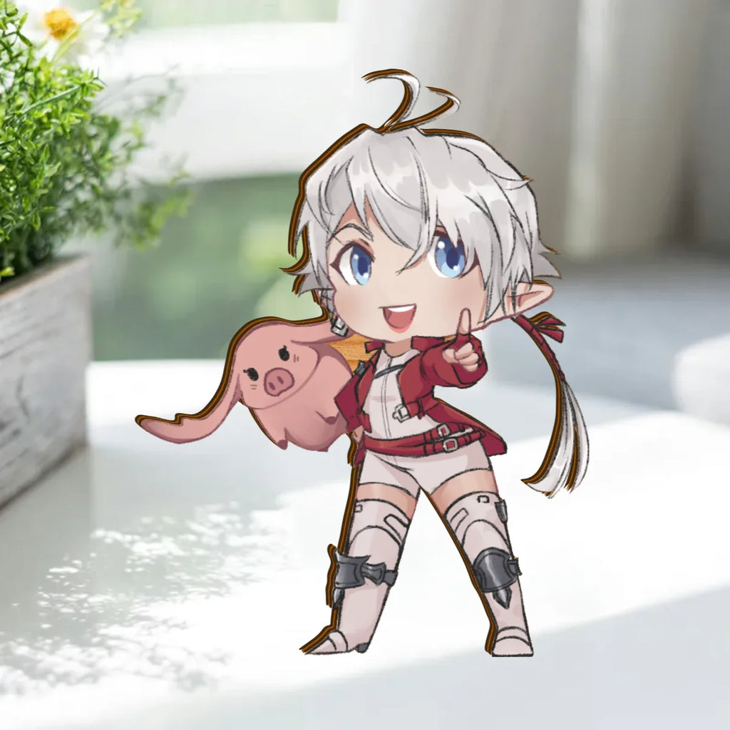 FFXIV Alisaie with Proxie Wooden Pin