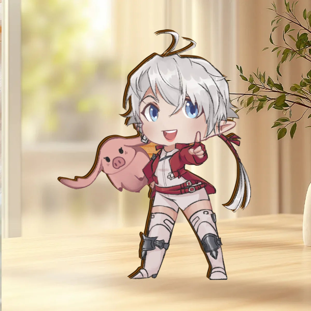 FFXIV Alisaie with Proxie Wooden Pin