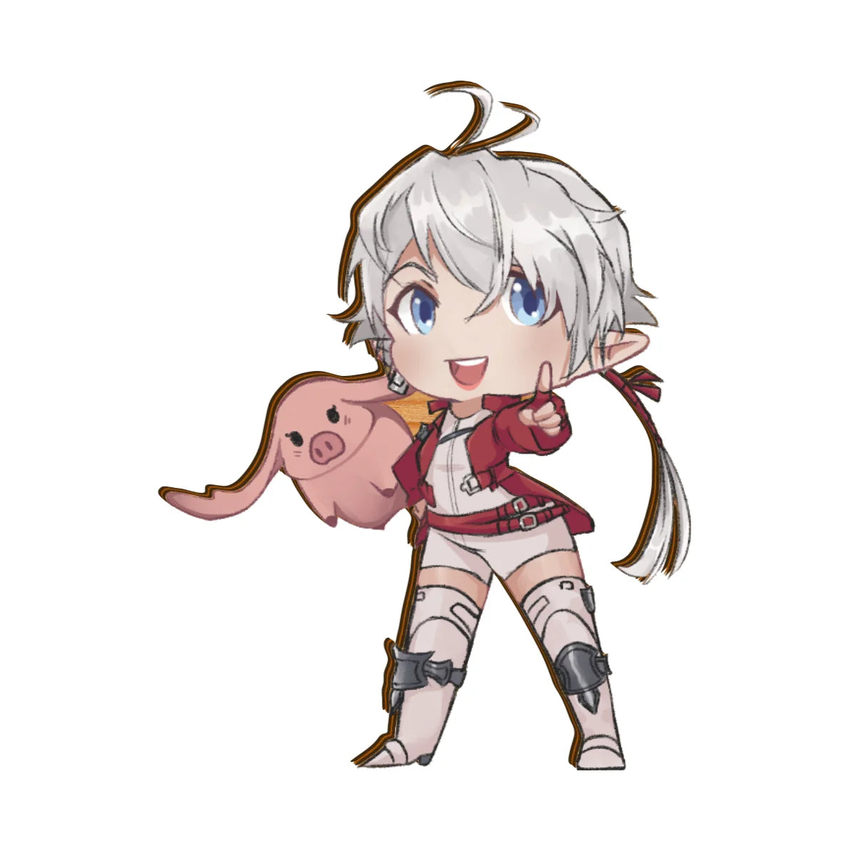 FFXIV Alisaie with Proxie Wooden Pin