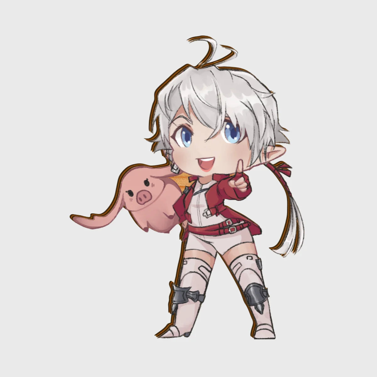 FFXIV Alisaie with Proxie Wooden Pin